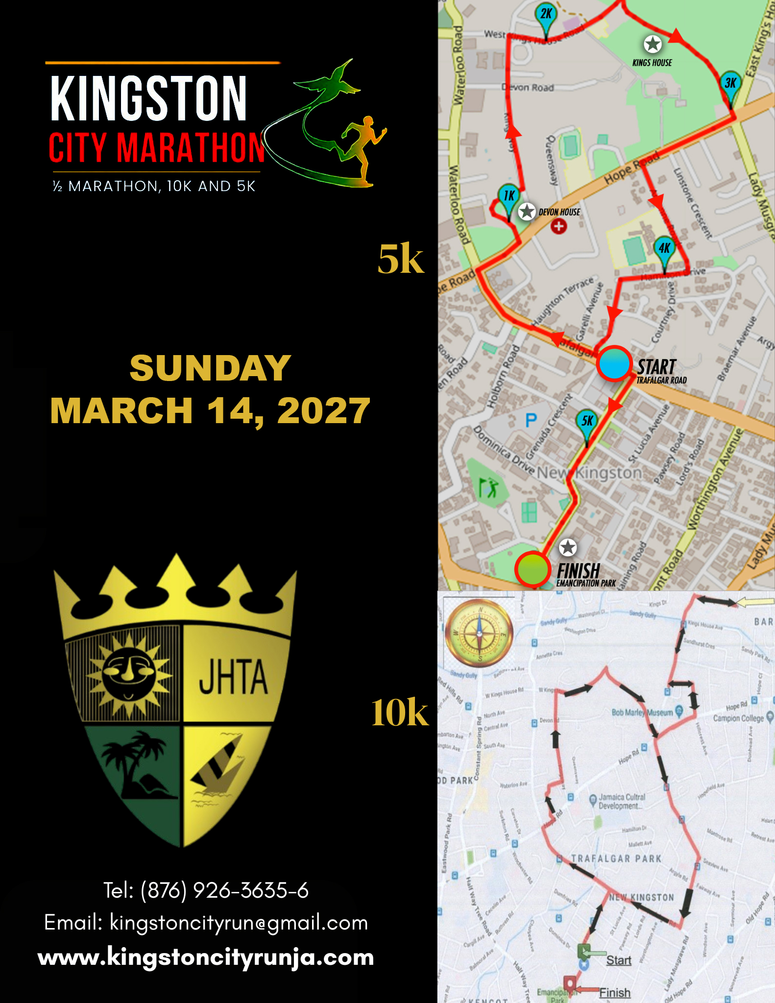 Kingston City Marathon 2027 10K and 5K course map